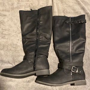 JustFab Black Moto Boots